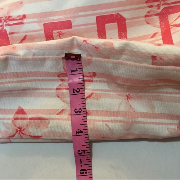 Aeropostale Floral Striped Tote White Pink. - Picture 4 of 8